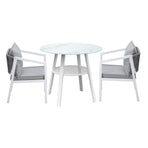 Livsip Outdoor Dining Setting Lounge Chair Bistro Set 3PCS White