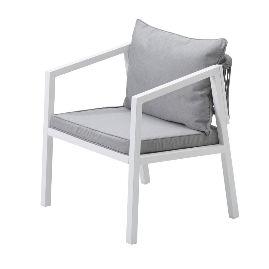 Livsip Outdoor Dining Setting Lounge Chair Bistro Set 3PCS White
