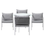Livsip Outdoor Dining Setting Lounge Chair Bistro Set 5PCS White