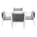 Livsip Outdoor Dining Setting Lounge Chair Bistro Set 5PCS White