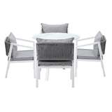 Livsip Outdoor Dining Setting Lounge Chair Bistro Set 5PCS White - Top-Down View