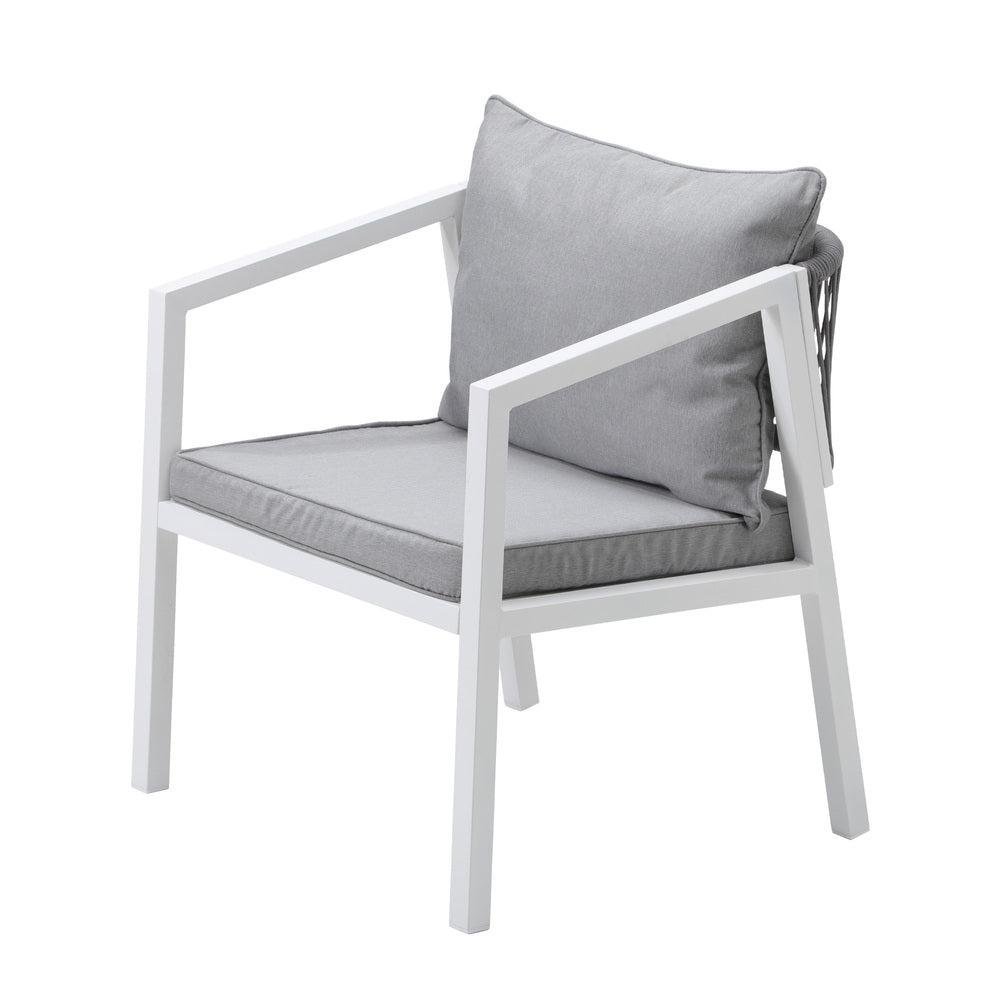Livsip Outdoor Dining Setting Lounge Chair Bistro Set 5PCS White