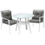 Livsip Outdoor Dining Set 3PCS Marble Table Rattan Chair