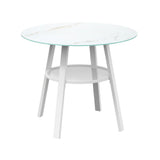 Livsip Outdoor Dining Set 3PCS Marble Table Rattan Chair