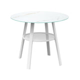 Livsip Outdoor Dining Set 5PCS Marble Table Rattan Chair - Top-Down View