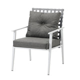 Livsip Outdoor Dining Set 5PCS Marble Table Rattan Chair