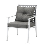 Livsip Outdoor Dining Set 5PCS Marble Table Rattan Chair - Close-Up Angle