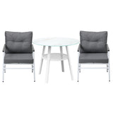 Livsip Outdoor Dining Setting 2 Seater Tempered Glass Table