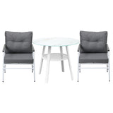 Livsip Outdoor Dining Setting 2 Seater Tempered Glass Table - Side View