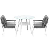 Livsip Outdoor Dining Setting 2 Seater Tempered Glass Table