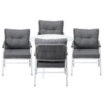 Livsip Outdoor Dining Setting 4 Seater Tempered Glass Table