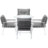 Livsip Outdoor Dining Setting 4 Seater Tempered Glass Table