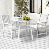 Livsip 3PCS Outdoor Dining Setting Solid Wood Chair - Front View