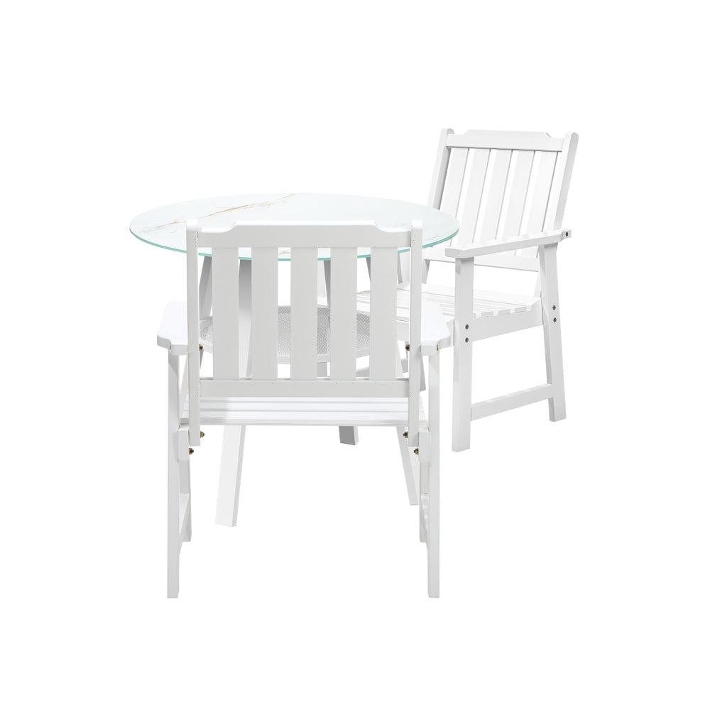 Livsip 3PCS Outdoor Dining Setting Solid Wood Chair