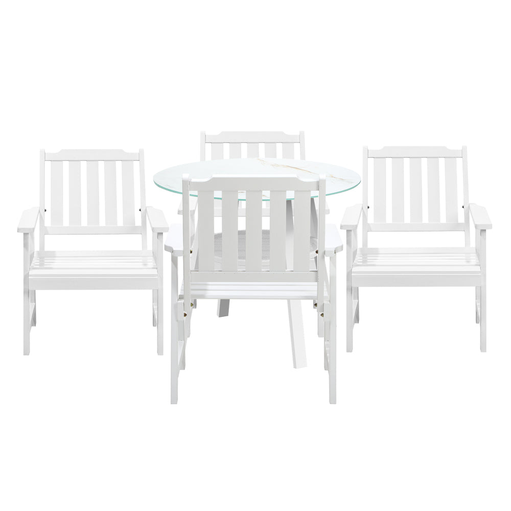 Livsip 5PCS Outdoor Dining Setting Solid Wood Chair
