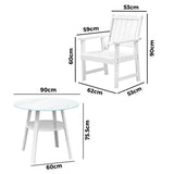 Livsip 5PCS Outdoor Dining Setting Solid Wood Chair