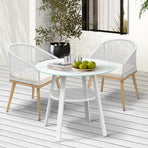 Livsip 3PCS Outdoor Dining Setting Table w/Storage Shelf, image 3
