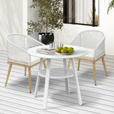 Livsip 3PCS Outdoor Dining Setting Table w/Storage Shelf - Side View