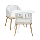 Livsip 3PCS Outdoor Dining Setting Table w/Storage Shelf - 45-Degree Angle