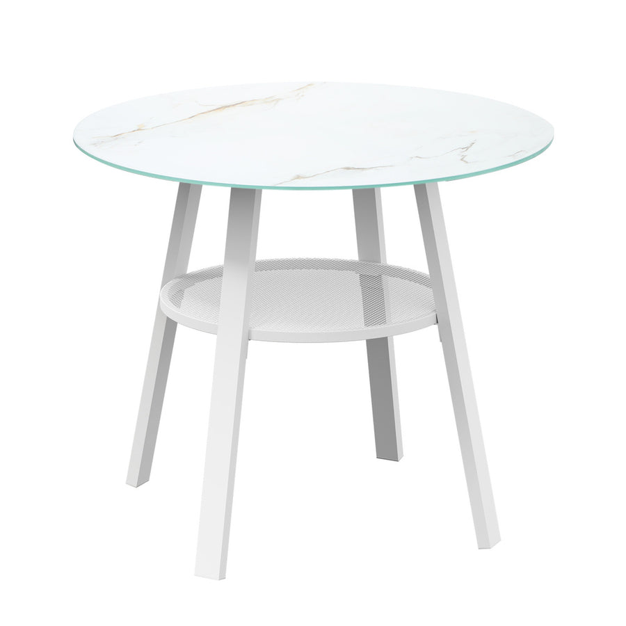 Livsip 3PCS Outdoor Dining Setting Table w/Storage Shelf, Storage