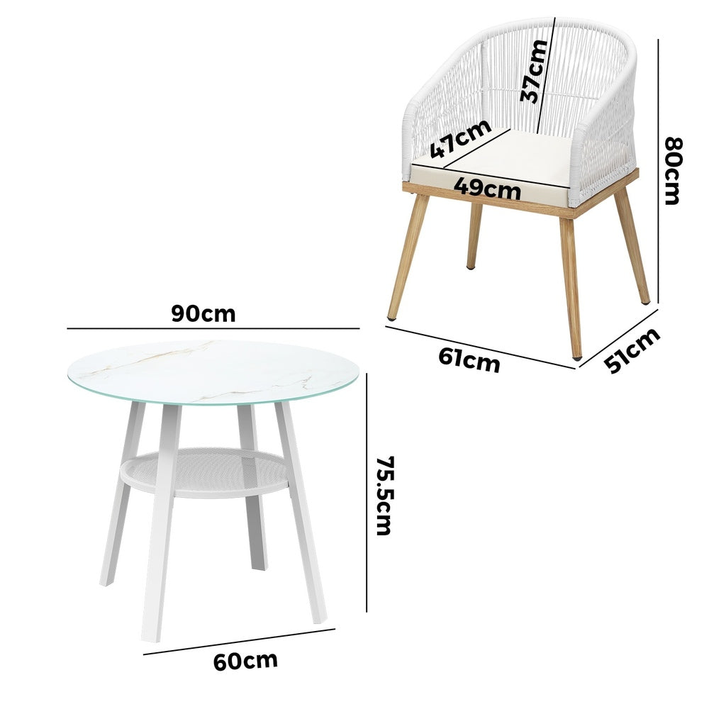 Livsip 5PCS Outdoor Dining Setting Table w/ Storage Shelf