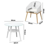 Livsip 5PCS Outdoor Dining Setting Table w/ Storage Shelf - Front View