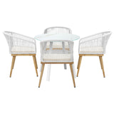 Livsip 5PCS Outdoor Dining Setting Table w/ Storage Shelf - Rear View