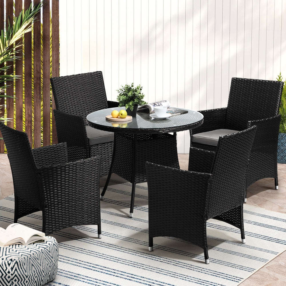 Livsip 5 PCS Outdoor Dining Set Table&Chairs Lounge Setting