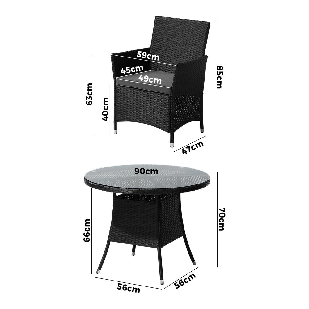 Livsip 5 PCS Outdoor Dining Set Table&Chairs Lounge Setting