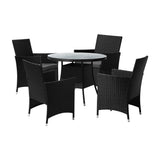 Livsip 5 PCS Outdoor Dining Set Table&Chairs Lounge Setting