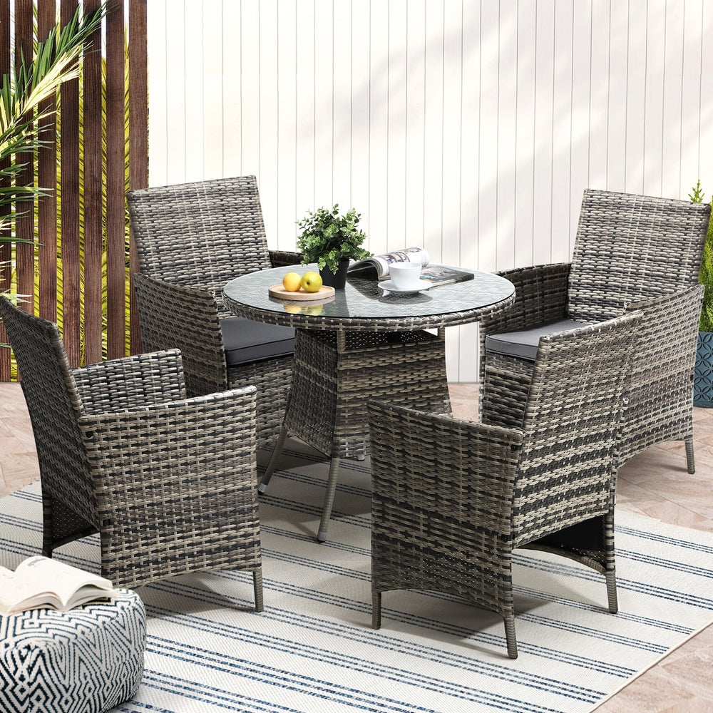 Livsip Outdoor Dining Set Table&Chairs 5PCS Lounge Setting