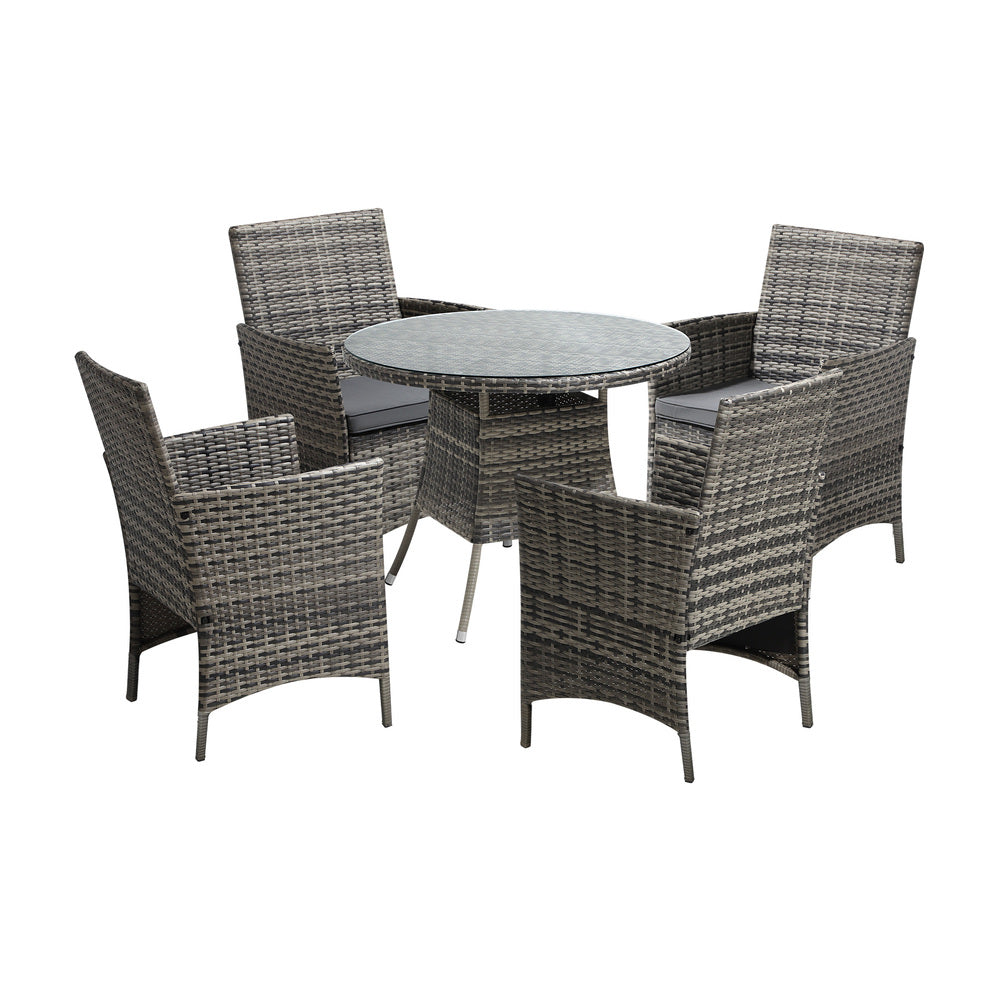 Livsip Outdoor Dining Set Table&Chairs 5PCS Lounge Setting