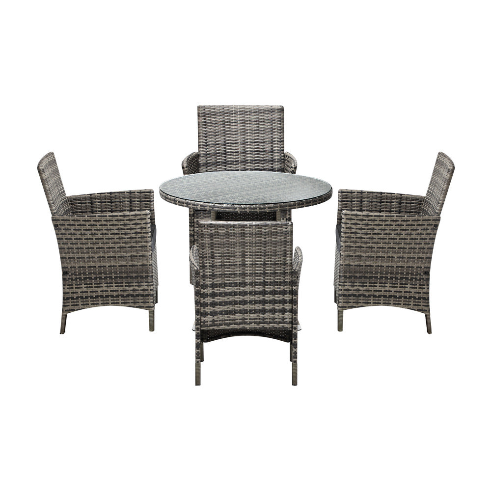 Livsip Outdoor Dining Set Table&Chairs 5PCS Lounge Setting