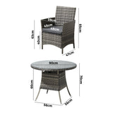 Livsip Outdoor Dining Set Table&Chairs 5PCS Lounge Setting - Top-Down View