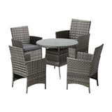 Livsip Outdoor Dining Set Table&Chairs 5PCS Lounge Setting - 45-Degree Angle
