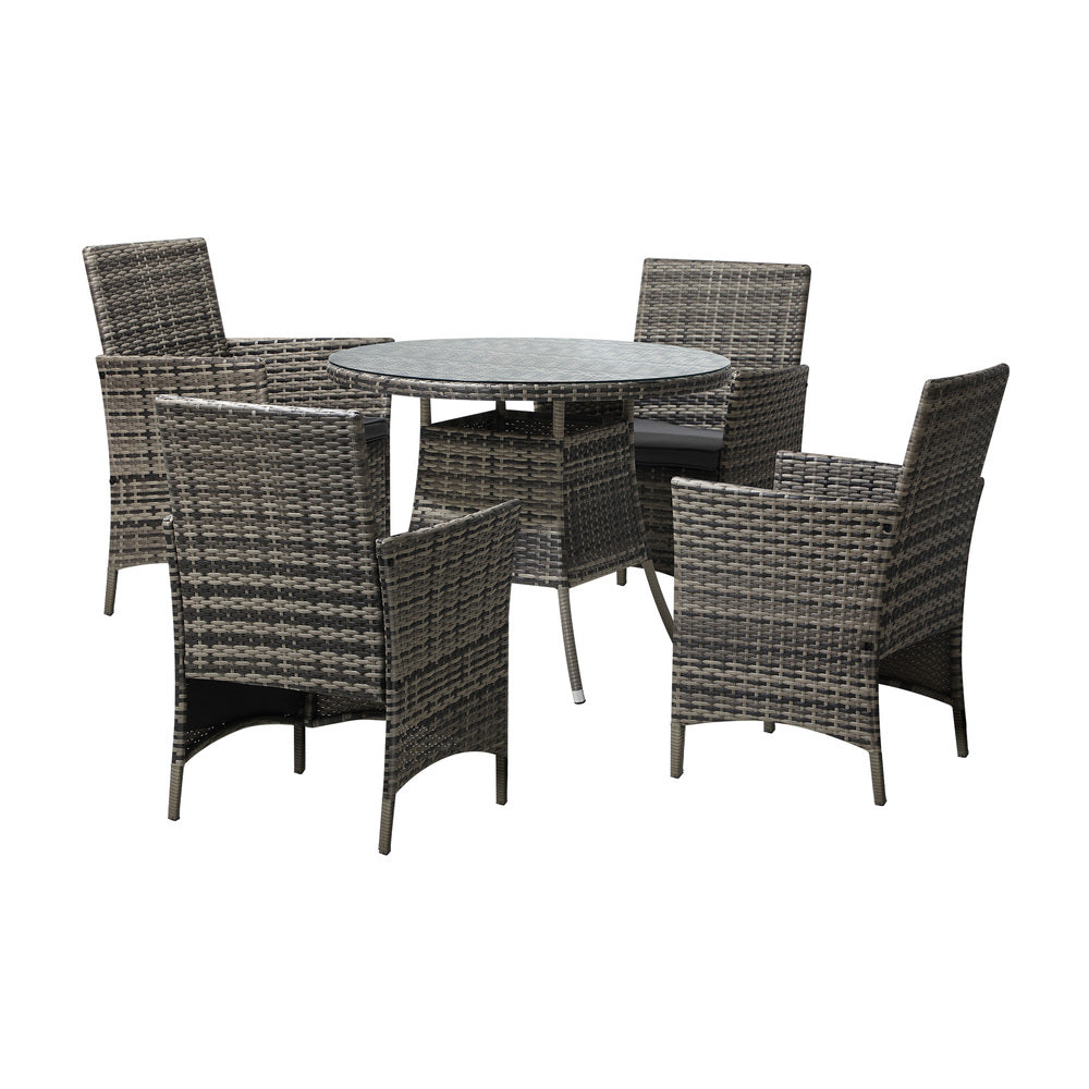 Livsip Outdoor Dining Set Table&Chairs 5PCS Lounge Setting