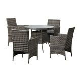 Livsip Outdoor Dining Set Table&Chairs 5PCS Lounge Setting - Rear View