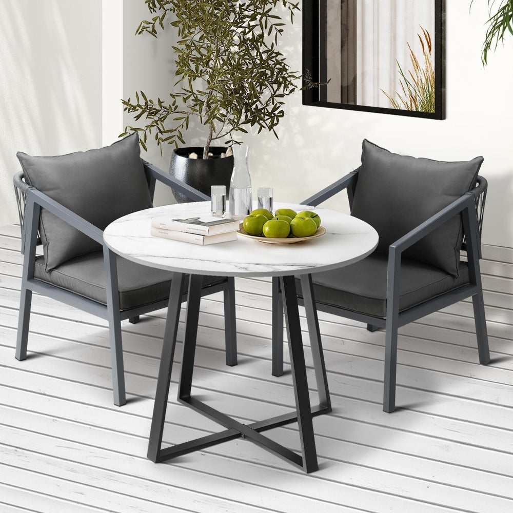 Livsip 3PCS Outdoor Dining Set Table Lounge Chair
