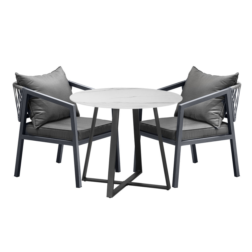 Livsip 3PCS Outdoor Dining Set Table Lounge Chair