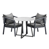 Livsip 3PCS Outdoor Dining Set Table Lounge Chair - Low Angle
