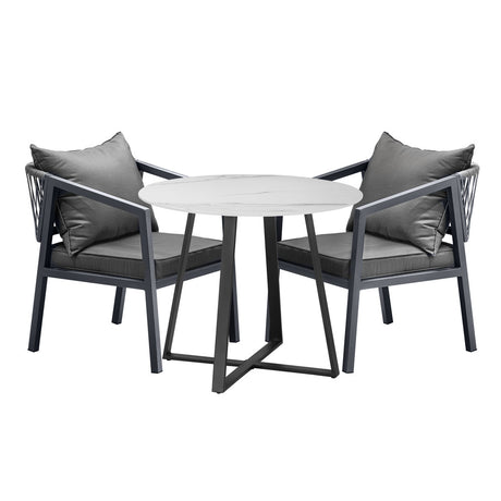 Livsip 3PCS Outdoor Dining Set Table & Lounge Chair