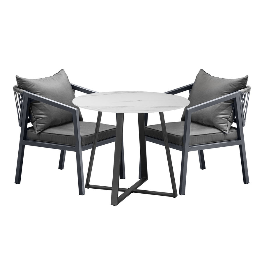 Livsip 3PCS Outdoor Dining Set Table & Lounge Chair