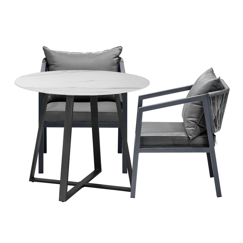 Livsip 3PCS Outdoor Dining Set Table Lounge Chair