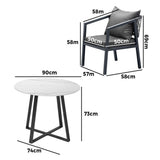 Livsip 3PCS Outdoor Dining Set Table Lounge Chair