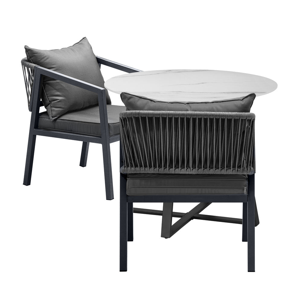 Livsip 3PCS Outdoor Dining Set Table Lounge Chair