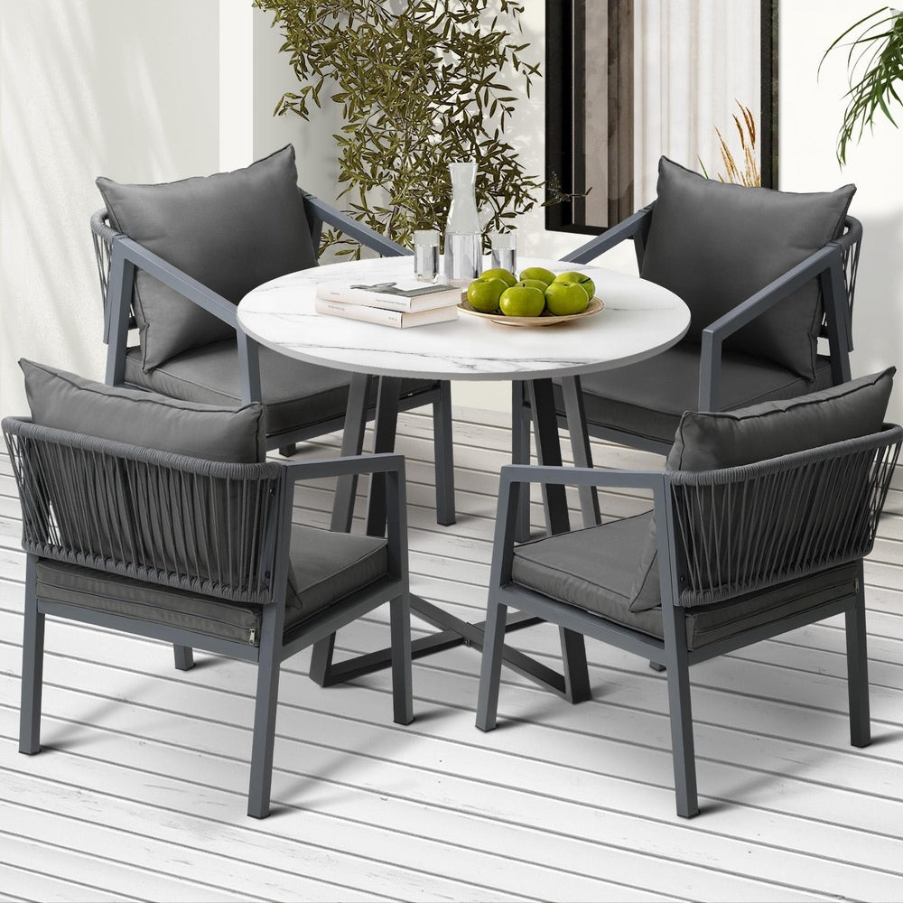 Livsip 5PCS Outdoor Dining Set Table Lounge Chair