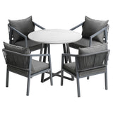 Livsip 5PCS Outdoor Dining Set Table Lounge Chair
