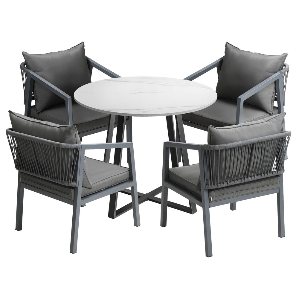 Livsip 5PCS Outdoor Dining Set Table Lounge Chair