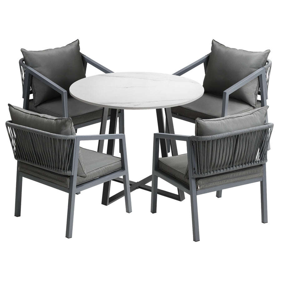 Livsip 5PCS Outdoor Dining Set Table & Lounge Chair