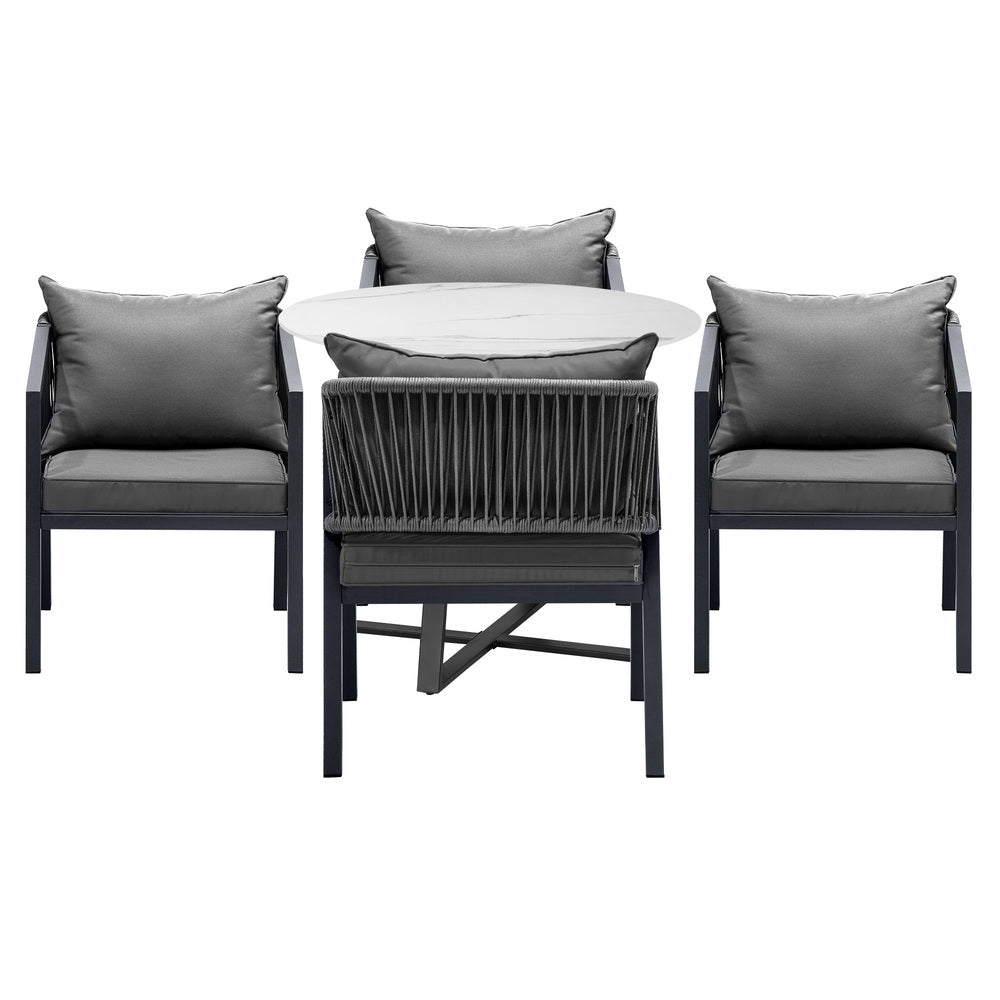 Livsip 5PCS Outdoor Dining Set Table Lounge Chair